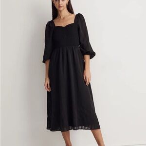 Madewell Lucie Sweetheart Midi Dress – Black – 2X